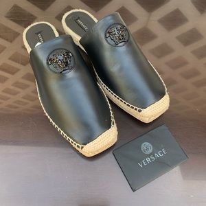 Versace espadrilles womens leather mules